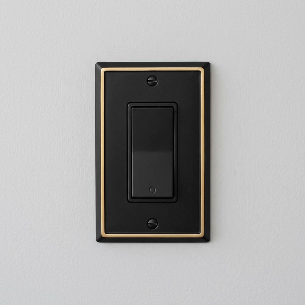 Plaqueta de Luz Exclusiva Negro Mate & Bronce